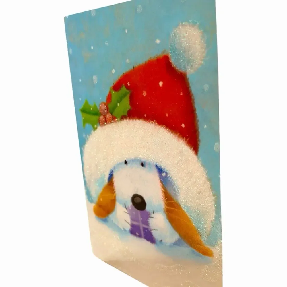 New PAPYRUS Lot of 4 Christmas Cards Embellished Glitter Keepsake Gold Seals New